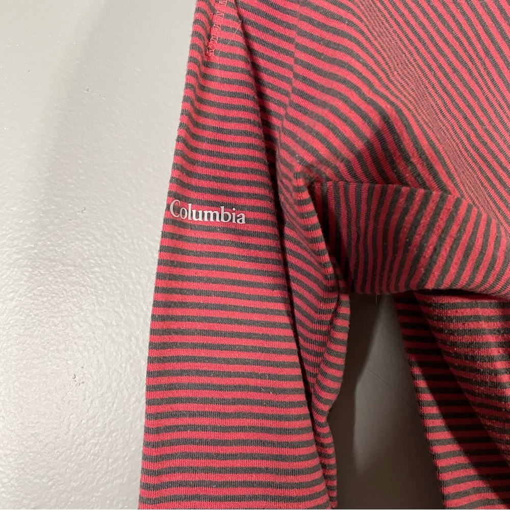 Columbia Pink Grey Striped Casual 1/4 Zip Up Pullover Sweatshirt XS Gorpcore - Picture 4 of 4